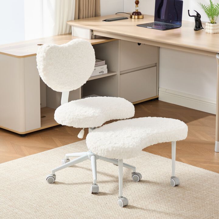 Artificial Rabbit Hair Meditation Chair Plus, Cross Legged Chair, Criss Cross Desk Chair