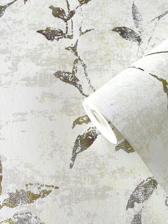 Elegance Leaf Impression Rose Gold Wallpaper 11501