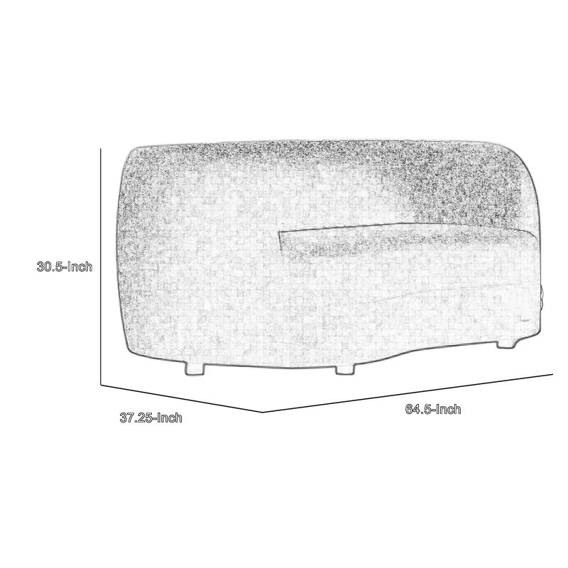 Srey Loveseat, 64 Inch, Modern White Boucle, Curved Kidney Shape - Benzara - Benzara