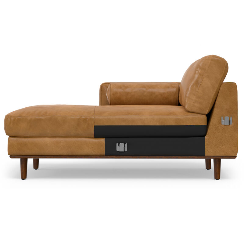 Morrison Mid Century Left Sectional 102 inch Wide Sofa Sectional in Sienna Genuine Leather