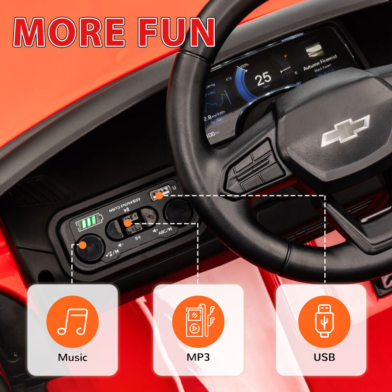 BreeBe 12V Chevrolet Silverado EV RST Licensed Kids Electric Car with Parent Remote Control, Spring Suspension image number 7