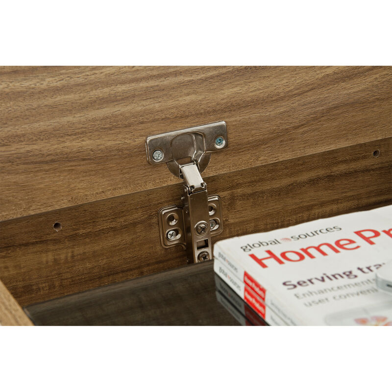 Compact Computer Desk with Multiple Storage, Walnut