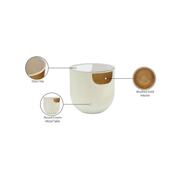 Meridian Furniture Doma Cream / Gold End Table