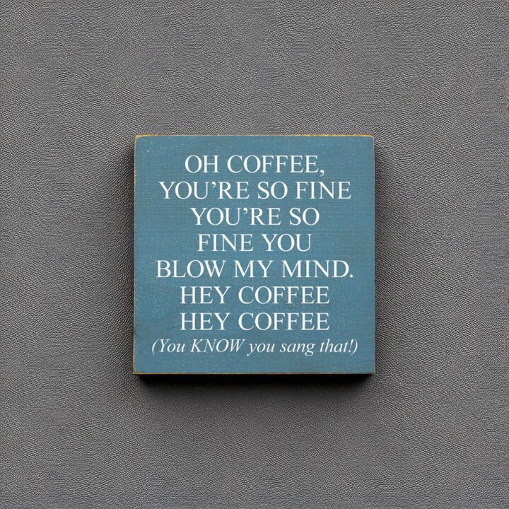 Funny Coffee Quote Wood Sign Wall Decor for Kitchen Coffee Bar