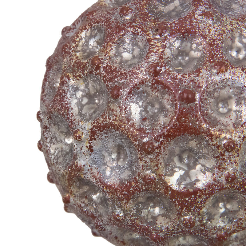 Mercury Silver Distressed Glass Christmas Ball Ornament 3.5" (88mm) image number 3