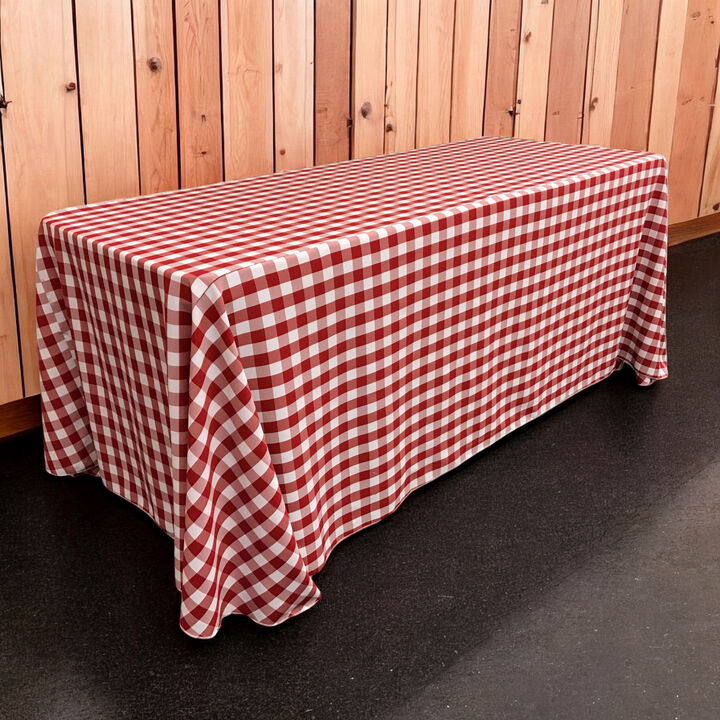 Polyester Checkered Tablecloth 90 by 156 Inch for Banquets and Dining
