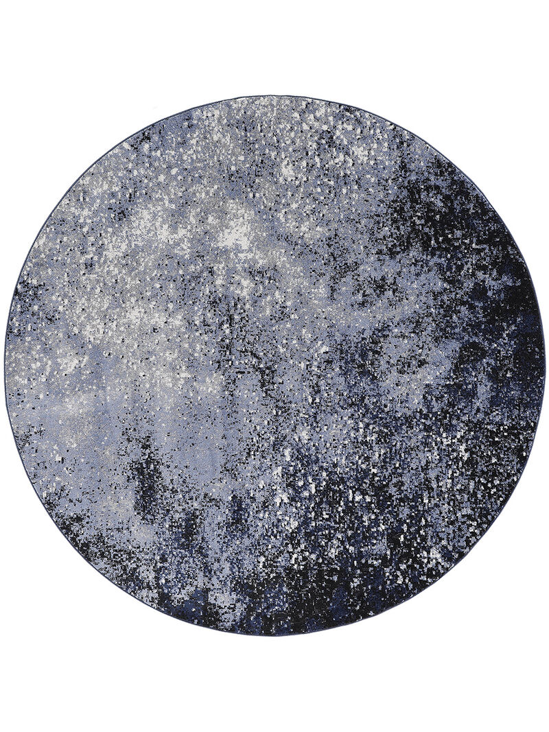 Passion PSN10 Light Blue/Black 8' x Round Rug image number 0