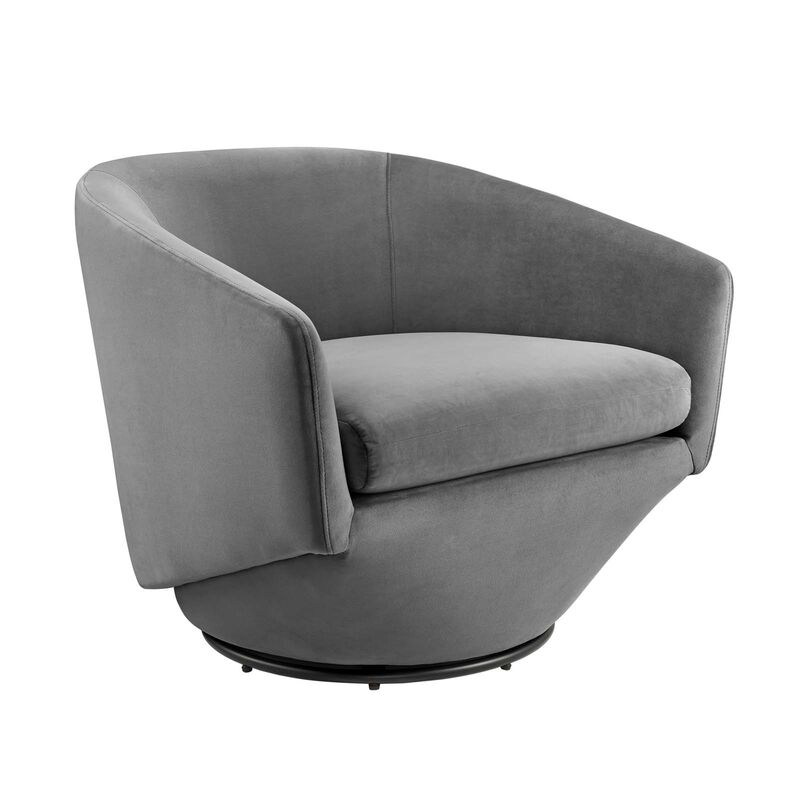 Series Performance Velvet Fabric Swivel Chair image number 2