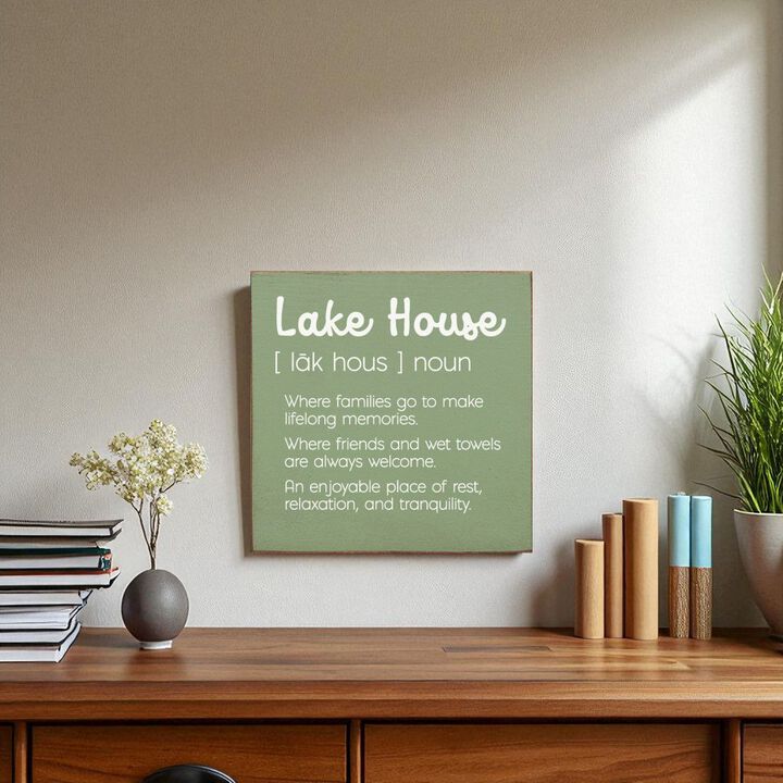 Lake House Definition Wooden Wall Sign for Cabin Decor