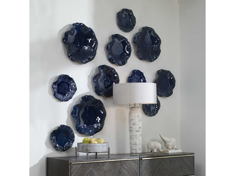 Abella Blue Ceramic Wall Decor