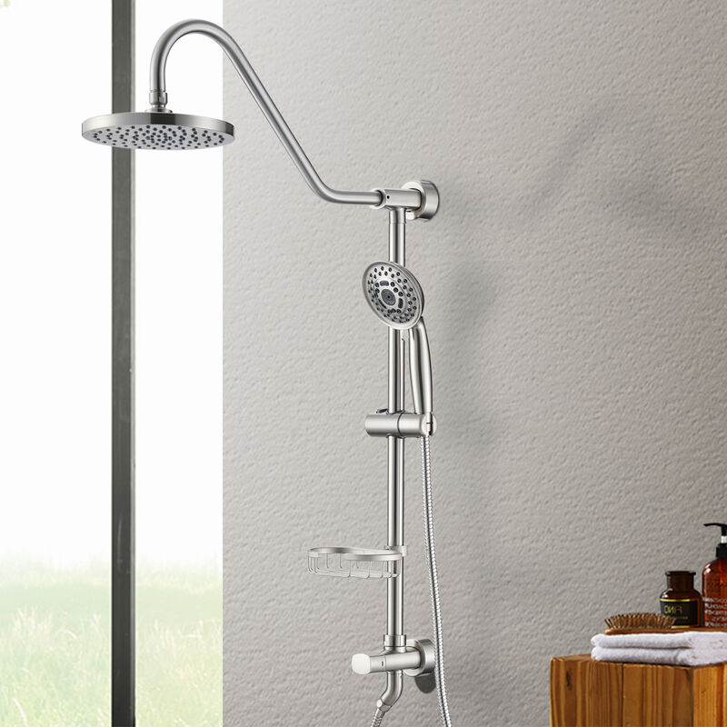 Shower Head With Handheld Shower System With 8" Rain Shower Head