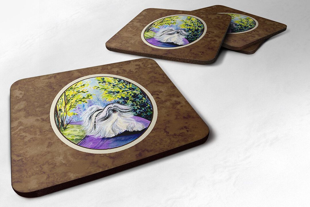 Caroline's Treasures SS8643FC Tibetan Terrier Foam Coasters (Set of 4), 3.5 H x 3.5 W, Multicolor
