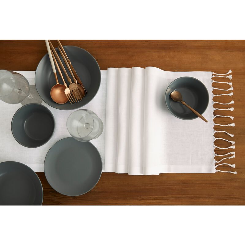 Christmas Linen Table Runner - Twisted Fringe, Solino Home
