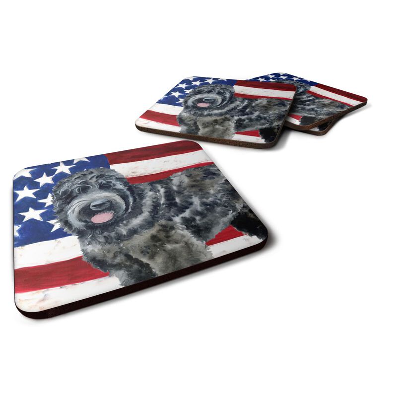 Caroline's Treasures Black Russian Terrier Patriotic Decorative coasters, Multicolor