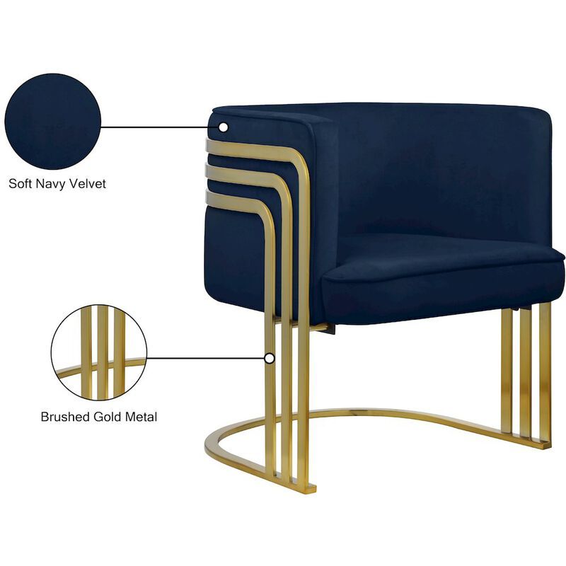 Meridian Furniture Rays Navy Velvet Accent Chair