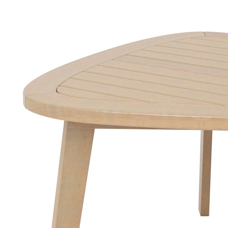 Solid Wood Patio End Table in Beige, Small Outdoor Table for Patios image number 4