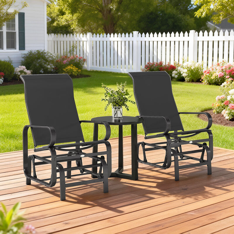Hivvago Set of 2 Gliding Lounger Chairs with Metal Frame image number 7