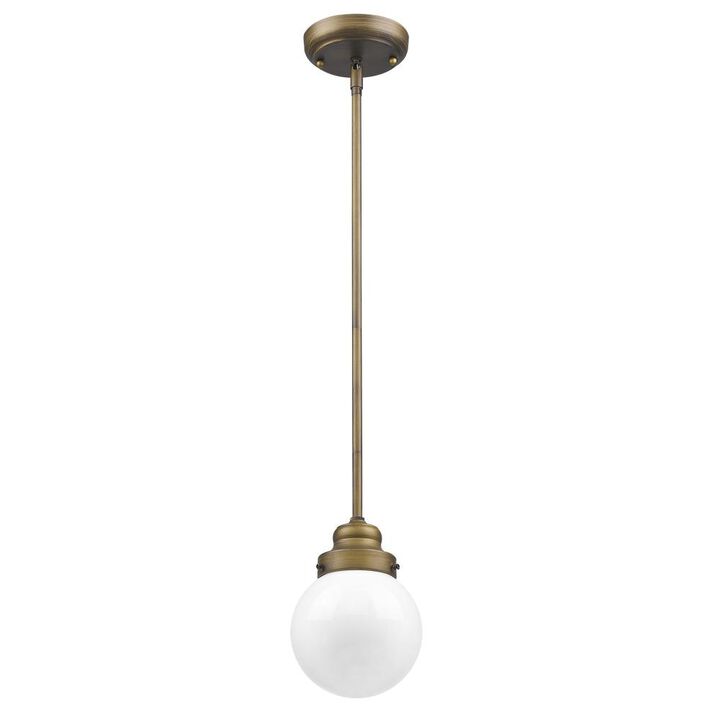 Hivvago Brushed Gold Metal Hanging with Round Glass Shade