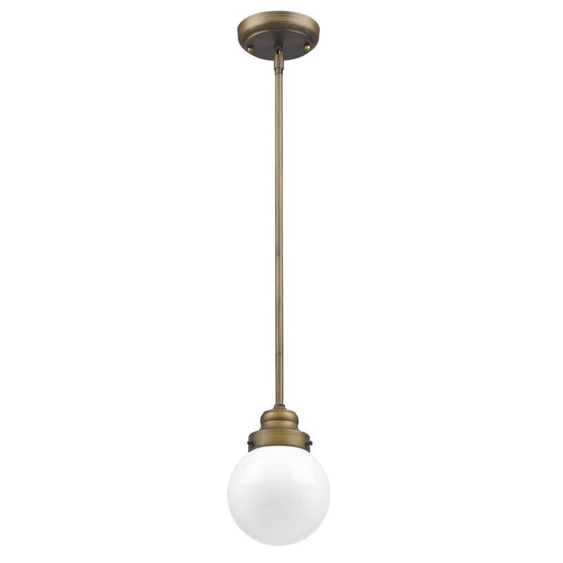 Hivvago Brushed Gold Metal Hanging with Round Glass Shade