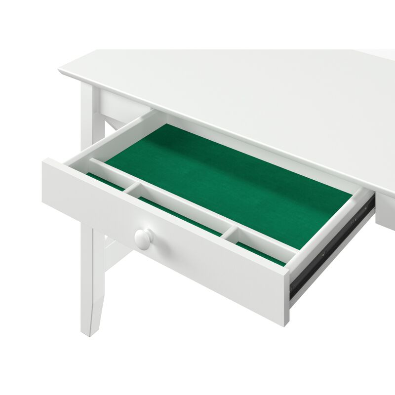 Atlantic Furniture X Design Desk with Drawer & Charging Station in White