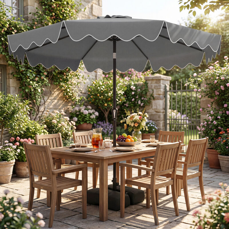 9 feet backtard patio umbrella Blissun 9' Outdoor Umbrella, Outdoor Table Umbrella, Yard Umbrella, Market with 8 Sturdy Ribs, Push Button Tilt and Crank (Dark Green) : Patio, Lawn & Garden while the auto 9 FT Patio Umbrella |
