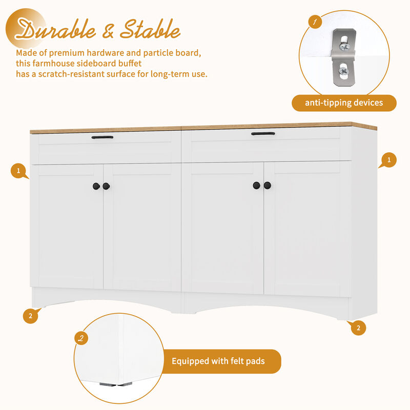 Merax Farmhouse TV Stand with 2 Drawers for TVs Up to 70"