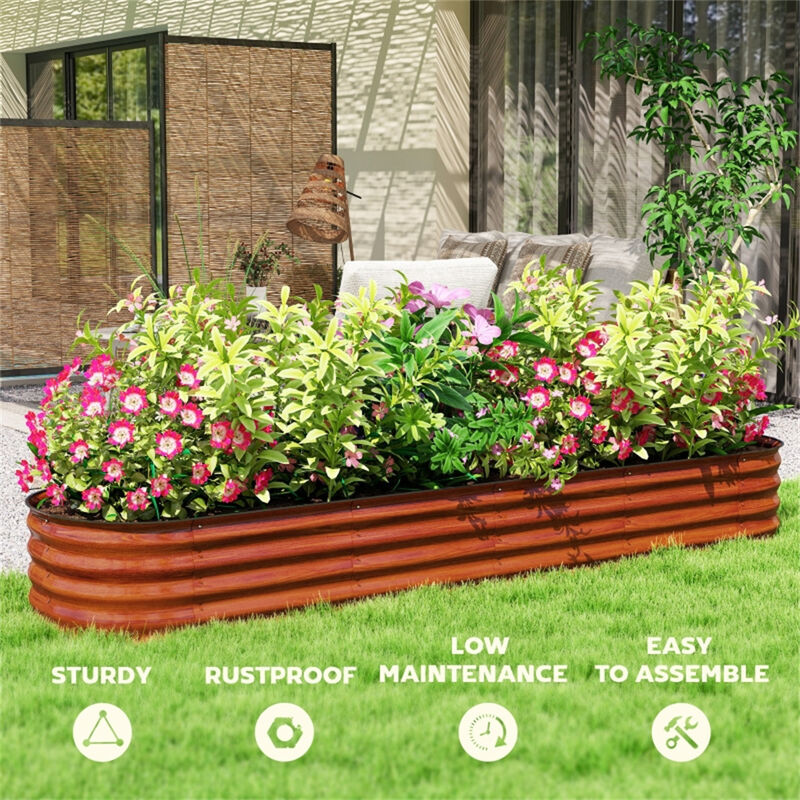 Outdoor Raised Garden Planter &ndash; Durable Garden Bed for Plants & Flowers