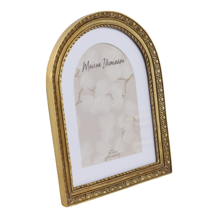 6x8 Photo Frame Matted To 4x6 Gilded Arch, Gold