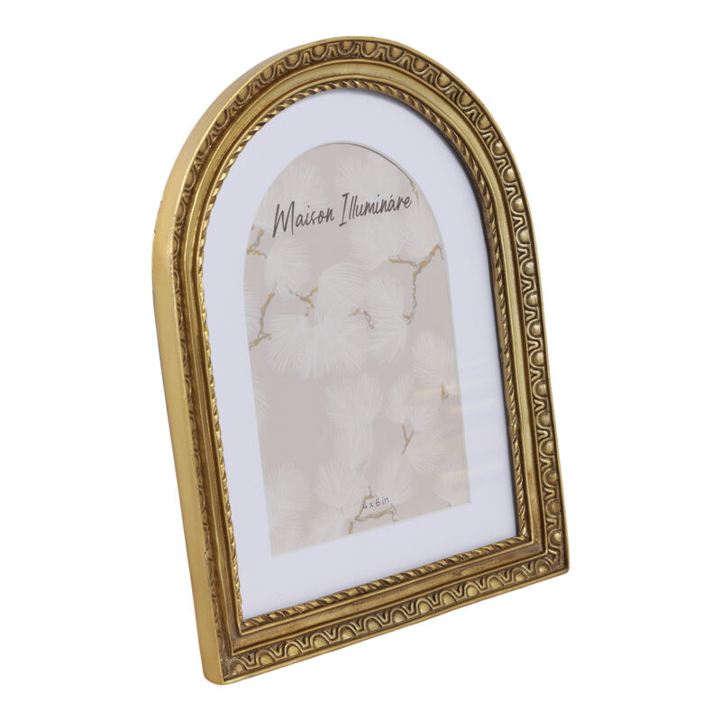 6x8 Photo Frame Matted To 4x6 Gilded Arch, Gold image number 1