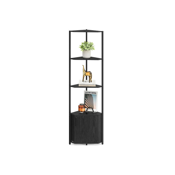 Corner Shelf Unit with 5 Tiers – Tall Freestanding Organizer Rack for Home, Office, or Small Spaces