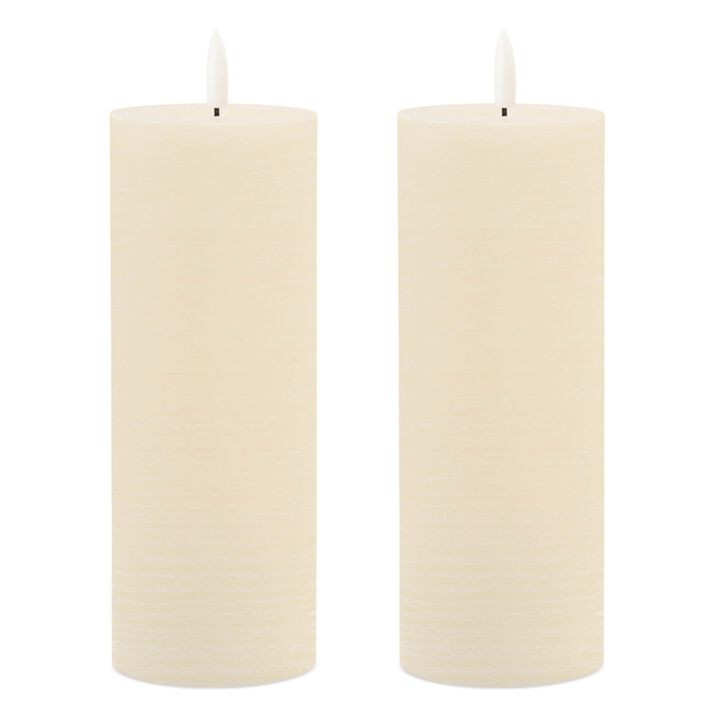 Wick Pillar Candle Set of 2 – Elegant Clean-Burning Wax Candles for Home, Church, or Event Settings