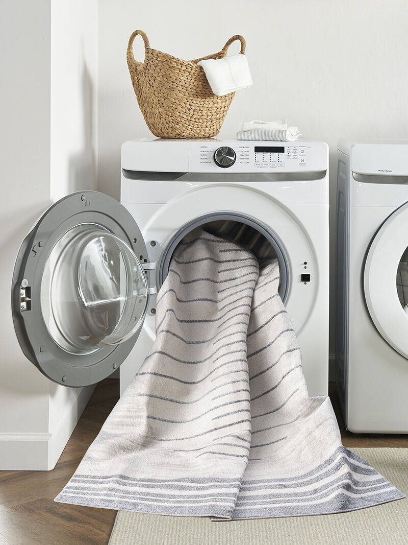 Astra Machine Washable ASW04 Ivory/Blue 3'3" x 5' Rug