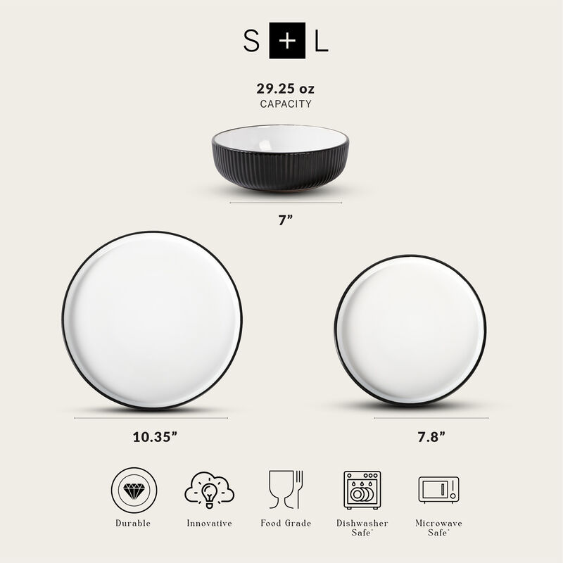 Christian Siriano Laro Stoneware 12 Piece Dinnerware Set