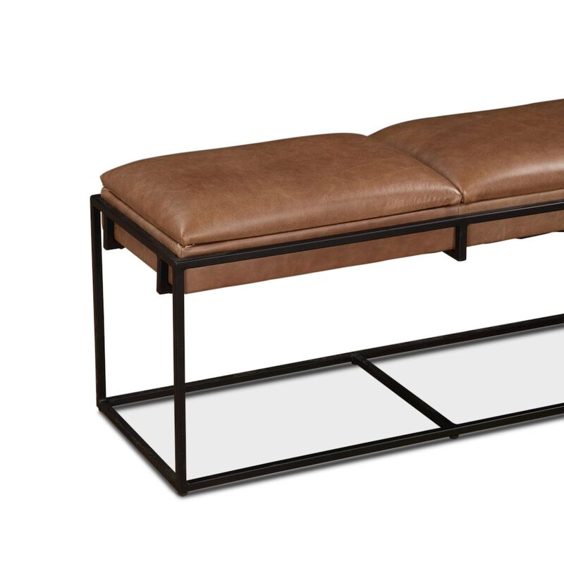 World Interiors Melbourne 62 Bench in Cognac Leather