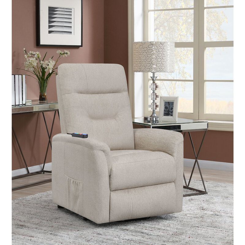 Coaster Co. of America Henrietta Upholstered Power Lift Massage Chair Beige image number 7