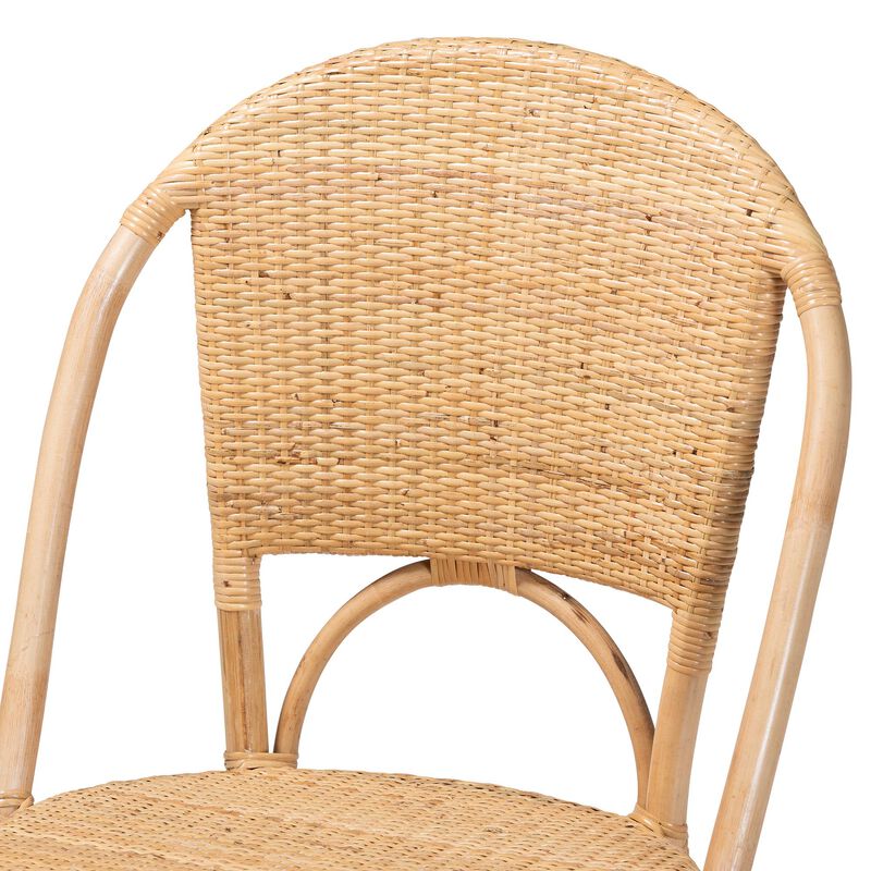 bali & pari Jaylyn Bohemian Natural Rattan Dining Chair