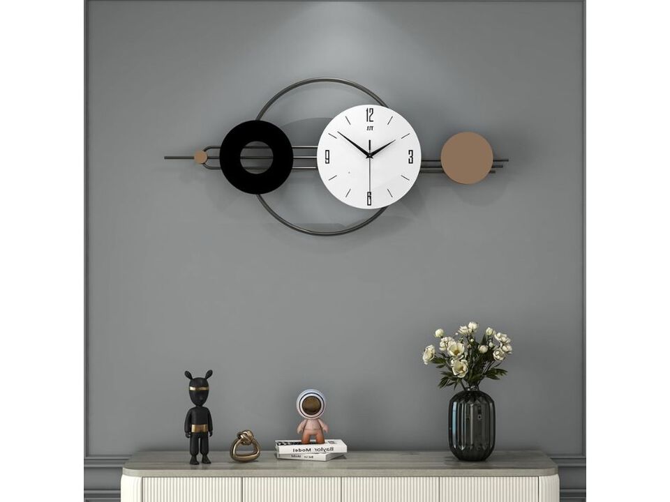 Large Modern Metal Wall Clock Silent Non Ticking Battery Operated 31 Inch