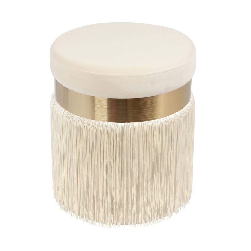 Tov Furniture Melody - Otomana con borlas (crema) image number 3