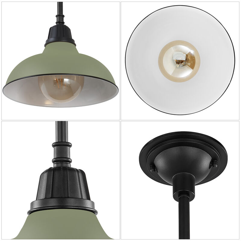 Jasper 12.25" 1-Light Farmhouse Industrial Indoor/Outdoor Iron LED Pendant