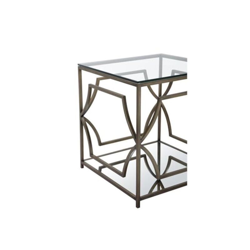 Pangea Home Z-Edward Square Side Table Brass