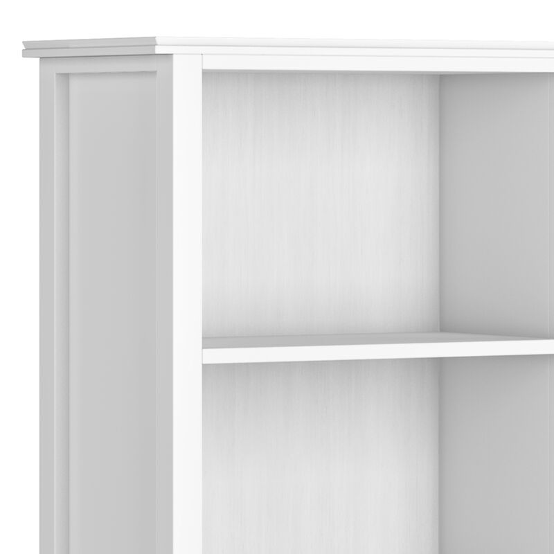 Artisan SOLID WOOD 72 inch x 26 inch Contemporary 5 Shelf Bookcase in White