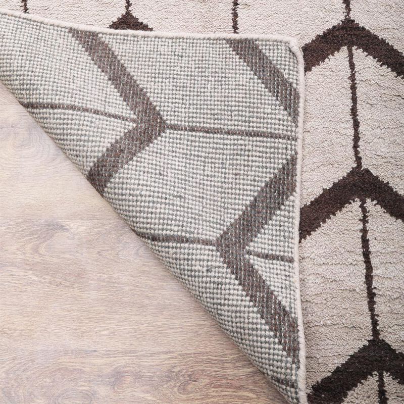 HAND KNOTTED WOOL Geometric AREA RUGS  - Rectangle Shape, Geometric Modern, Medium Pile Handmade Area Rugs for Living Room, Bed Room (N01052) image number 5