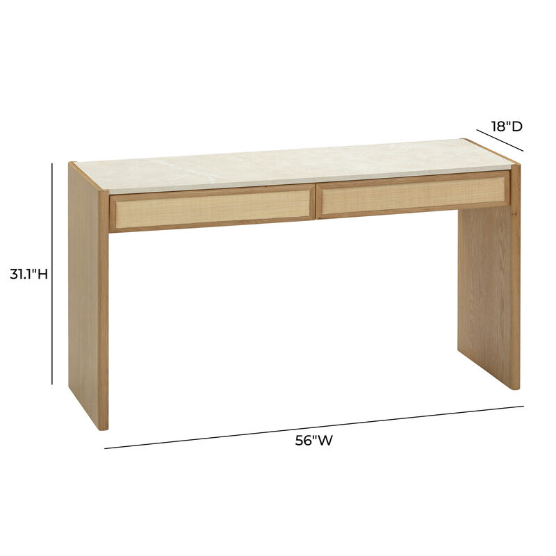 Paige Natural Oak Console/Desk image number 8