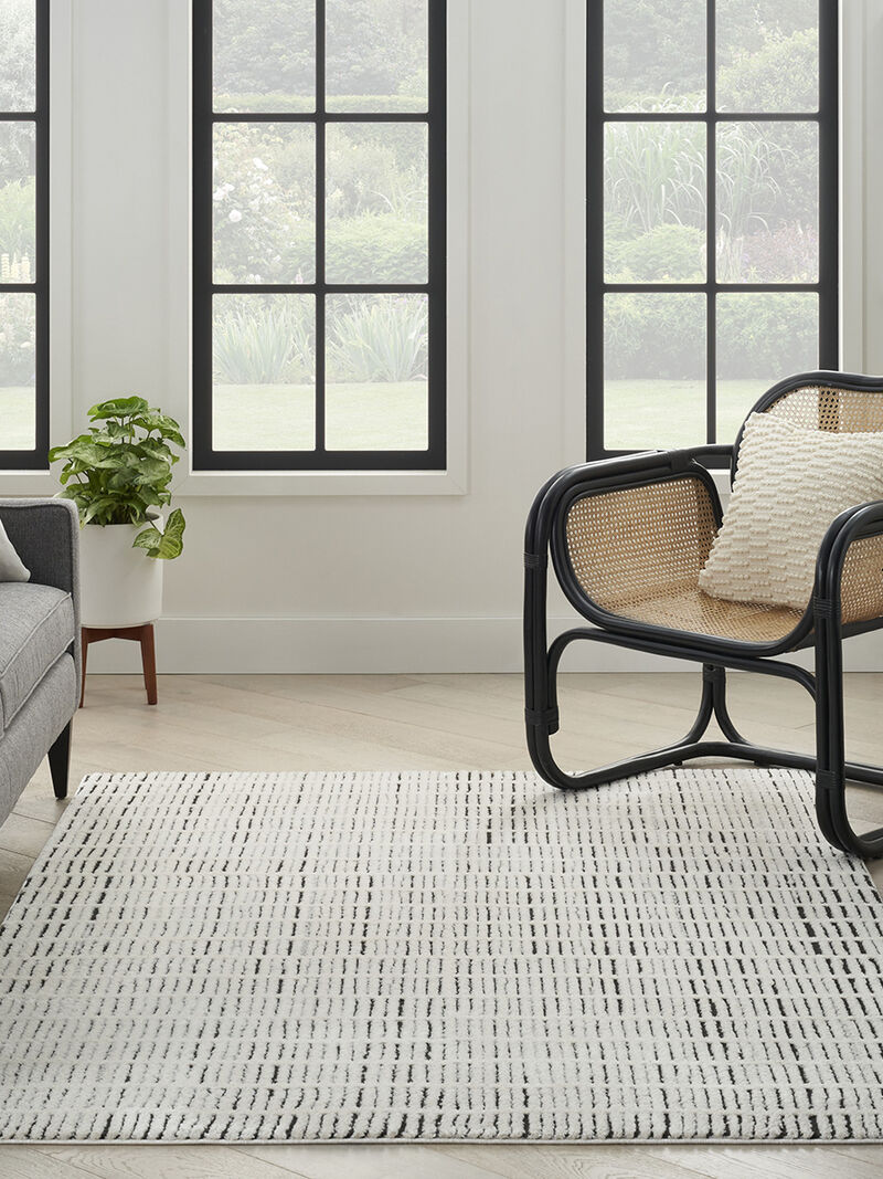 Modern Comfort MNC03 Ivory/Black 6'7" x 9' Rug image number 7