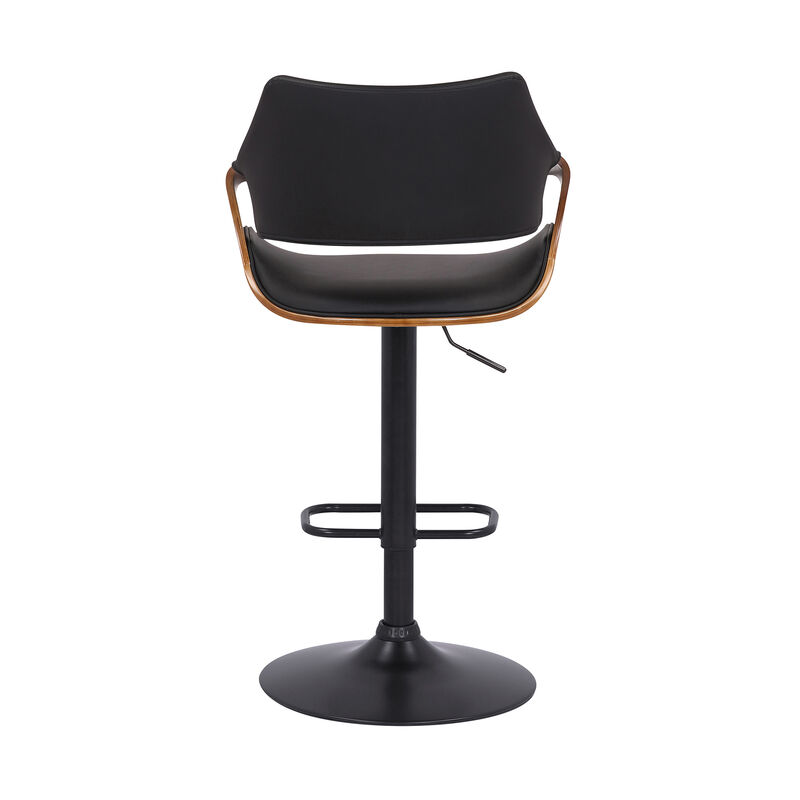 Aspen Adjustable Swivel Faux Leather and Wood Bar Stool image number 4