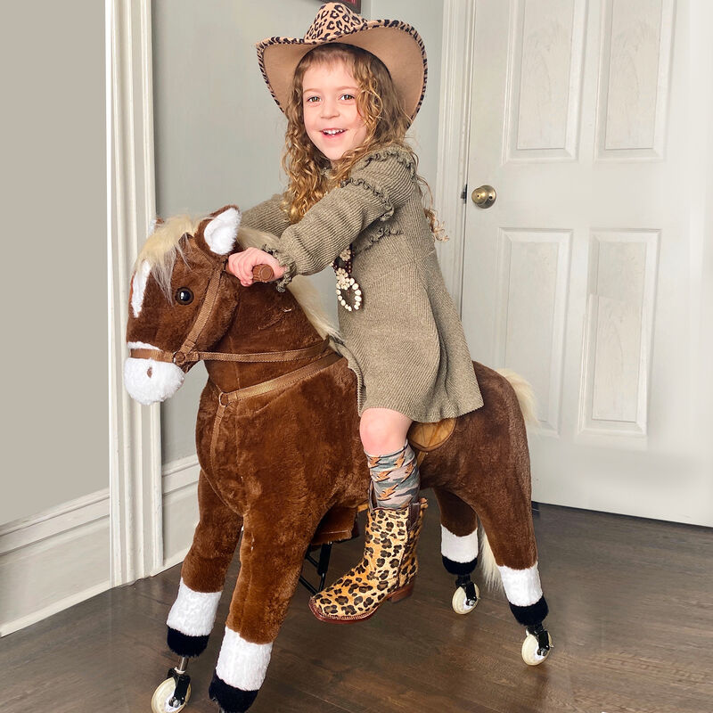 BreeBe Plush Ride-On Horse with Easy Rolling Wheels image number 7