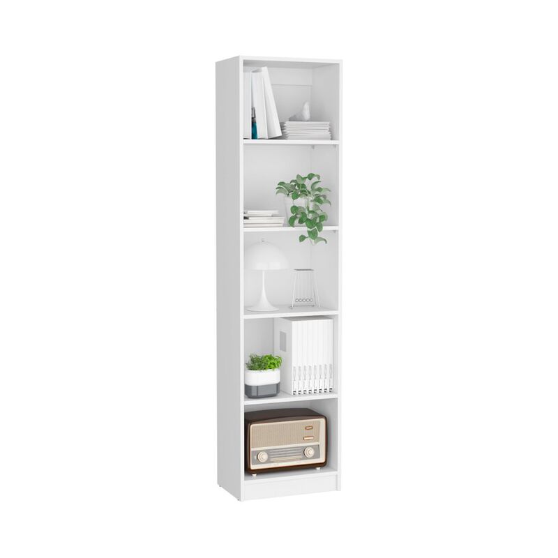 Vinton XS Bookcase Compact Bookshelf with Multiple Shelves, White -Office