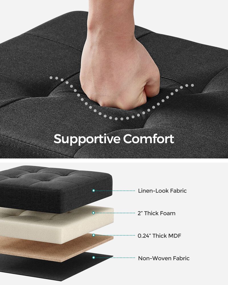 Mini Footstool Ottoman with Legs &ndash; Padded Small Footrest for Comfort and Style in Any Room
