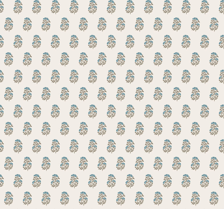 Sylvie Teal Floral Wallpaper