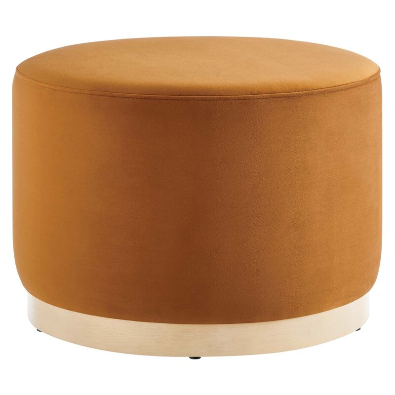 Tilden Large 23 Round Performance Velvet Upholstered Ottoman